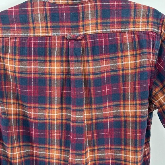 Eddie Bauer Outdoor Timeless Men's Checkered Flannel Shirt Burgundy/Navy SzS - Picture 11 of 14